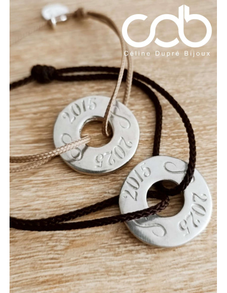 Bracelet réglable avec Anneau en étain - 2026 - ø23mm