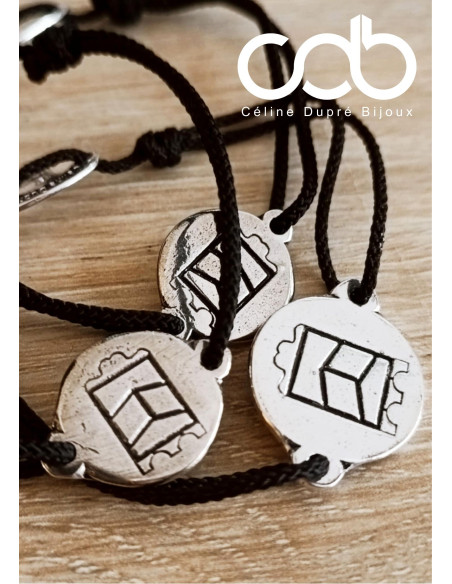 Bracelet Pavois Sétois / joute ø16mm - Dessin horizontal - cordon réglable