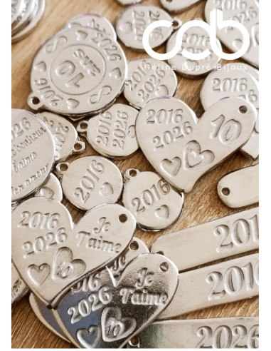Porte clés en étain 2016/2026 - Médaille ronde...
