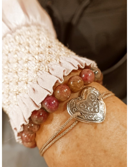 Bracelet coeur en étain