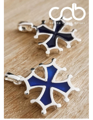 Croix occitane bleue