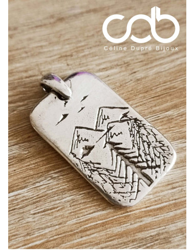 Pendentif Montagne - Rectangle GM - 20x40mm -...
