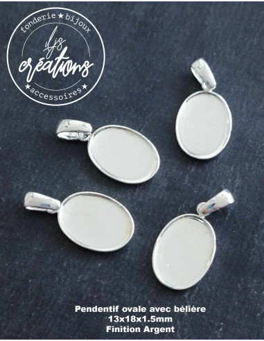 Pendentif ovale avec bélière