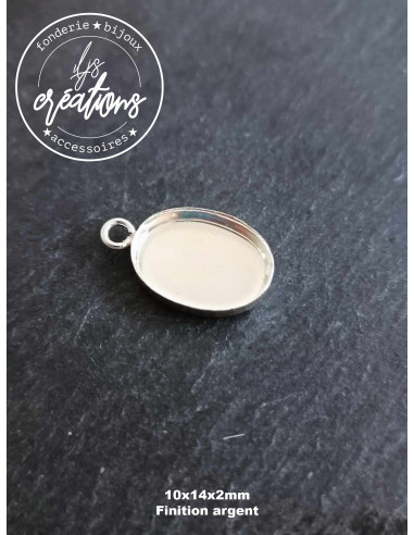 Base pour pendentif ovale avec cuvette 10x14mm...