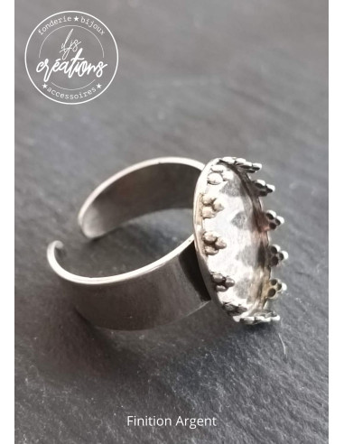 Base pour bague ovale (style couronne) 13x18mm...