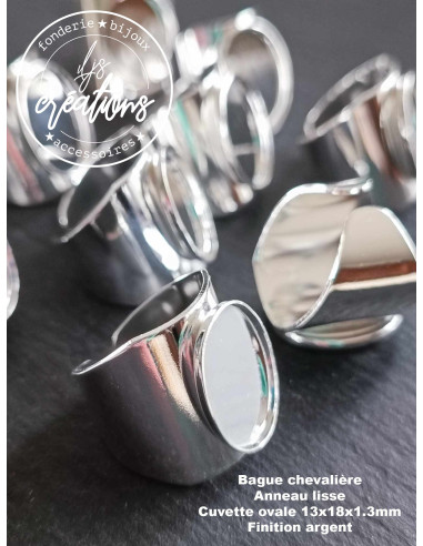 Base pour Bague chevalière avec cuvette ovale...
