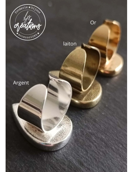 Bague goutte 18x27x4mm - finition au choix - anneau lisse 12mm - T ML