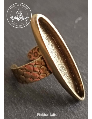 Base pour bague ovale long 8x37x4mm - finition...