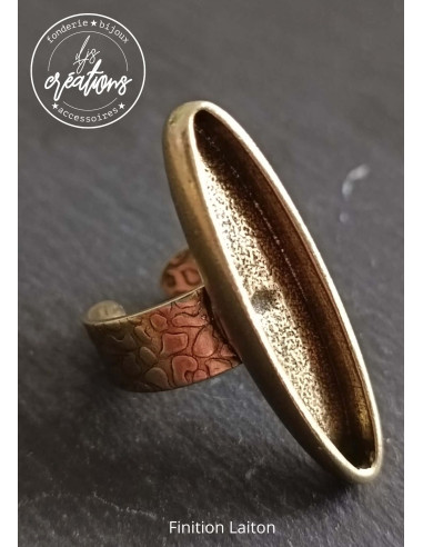 Base pour bague ovale long 8x37x4mm - finition...