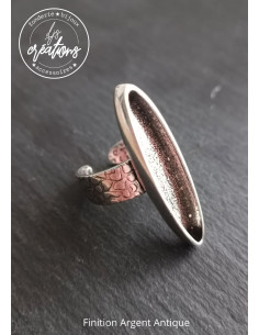 Bague finition argent antique