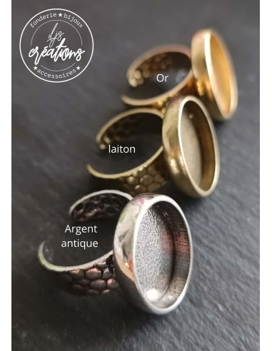 Base pour Bague ovale 16x23x4mm - finition au...