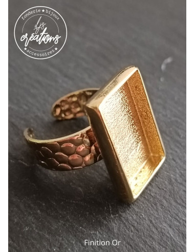 Base pour Bague rectangle 13x22x4mm - finition...