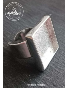 Bague carrée avec anneau lisse 12mm