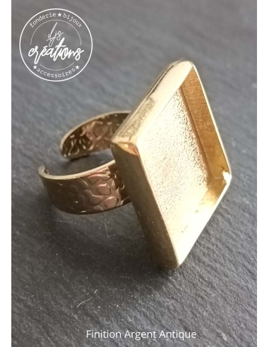 Base pour bague - carré 22x22x4mm - finition au...