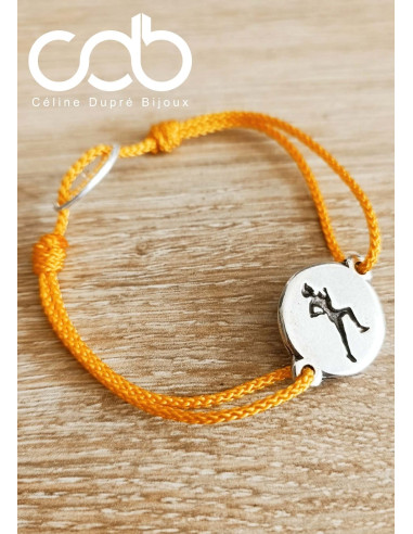 Bracelet course à pieds avec cordon jaune