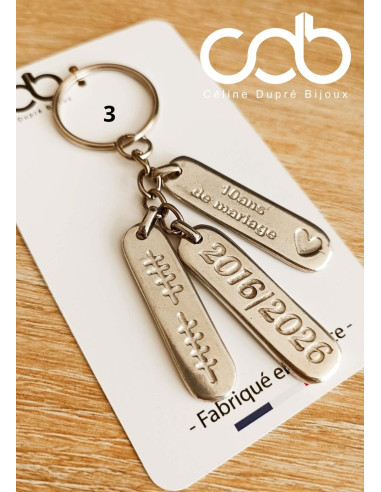 Porte clés en étain 2016/2026 - 3 médailles...