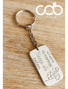 Porte clés fleurs de coton en étain brut