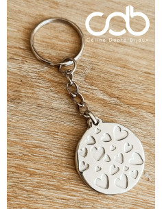 Porte clés coeur en étain