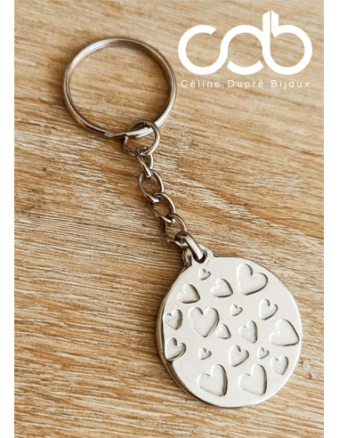 Porte clés coeur en étain