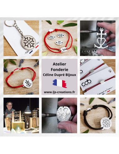 Bracelet Défi Wind - médaille ronde ø25mm -...
