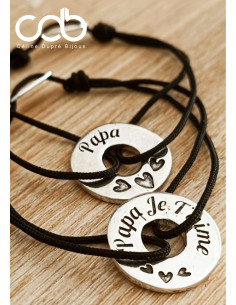 Bracelet papa - Anneau ø22mm - cordon ø1.50mm