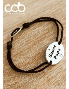 Bracelet Papa personnalisable avec médaille au choix -...