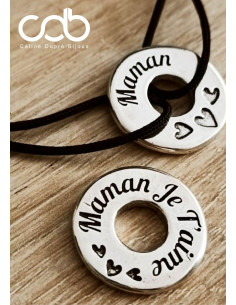 Bracelet Maman personnalisable avec anneau au choix -...