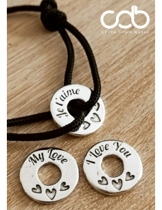 Bracelet Amour - Anneau ø22mm - cordon paracorde ø3mm