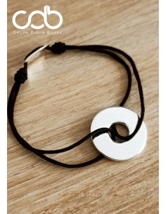 Bracelet Anneau ø22mm personnalisable - cordon ø1.50mm