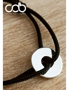 Bracelet Anneau personnalisable - ø22mm - cordon...