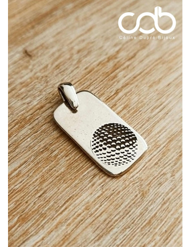 Pendentif Golf en Étain Brut – Bijou Artisanal...