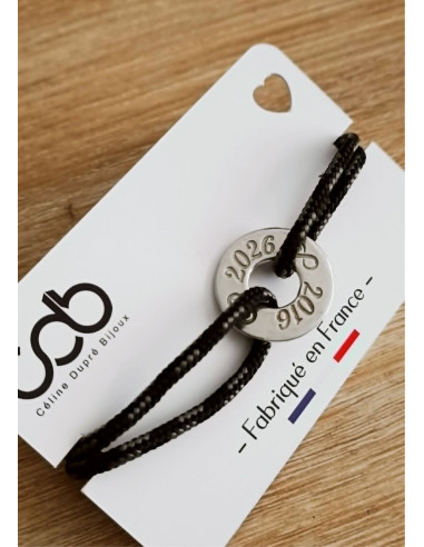 Bracelet étain - Anneau 2016/2026 + infini -...