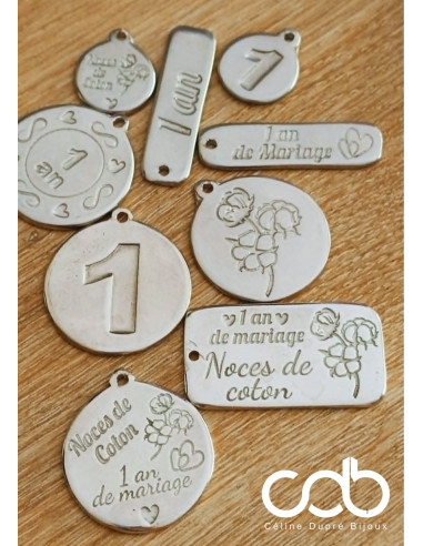 Noces de coton - Porte clés étain - fleur de...